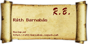 Ráth Barnabás névjegykártya
